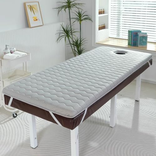 Grey Memory Foam Mattress Topper with Elastic Strap and Anti-Slip Design