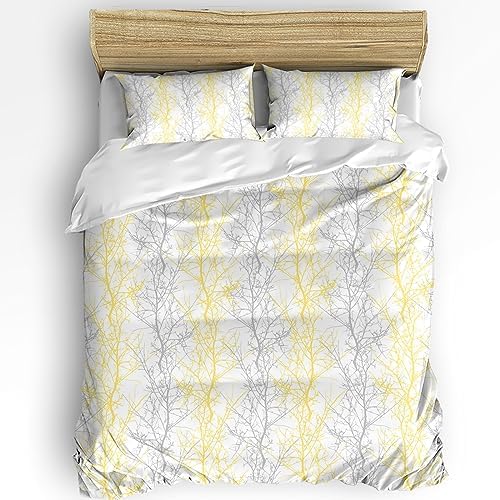 3-Piece Duvet Cover Set with Zipper and Corner Ties