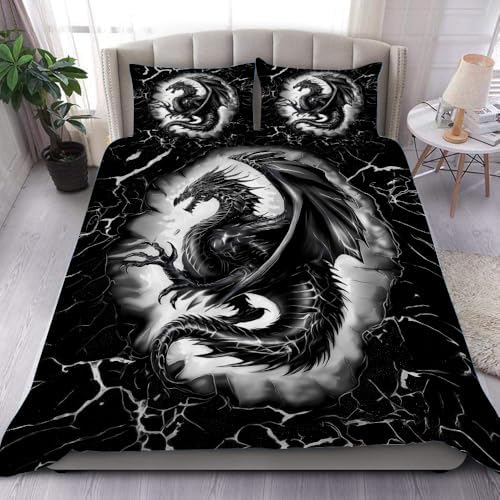 PREAUREUM Dragon Kids Bedding Set Twin Size