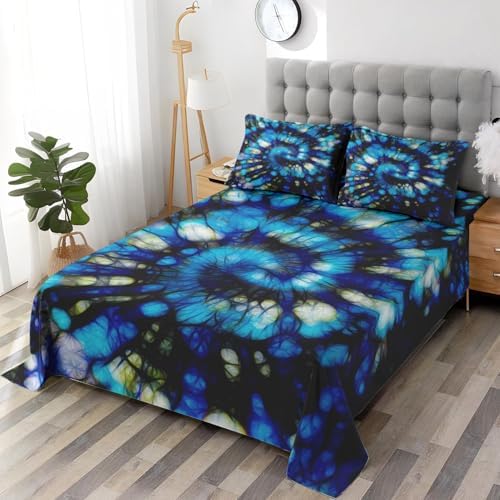 Pamnest Full Size Bed Sheet Set with Tie Dye Design 1