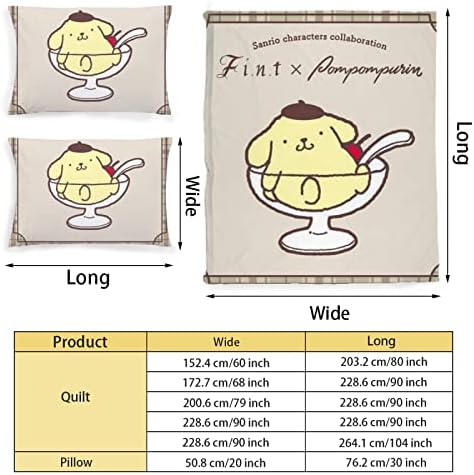 3D Pompompurin Duvet Cover Set 3 Piece Kids Bedding