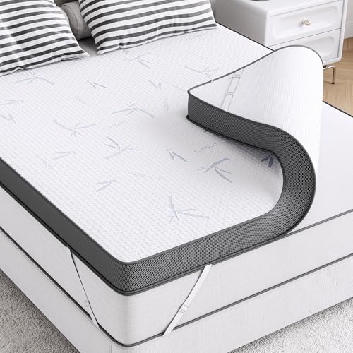 LIKIMIO 4 Twin XL Mattress Topper with Cooling Gel and Memory Foam