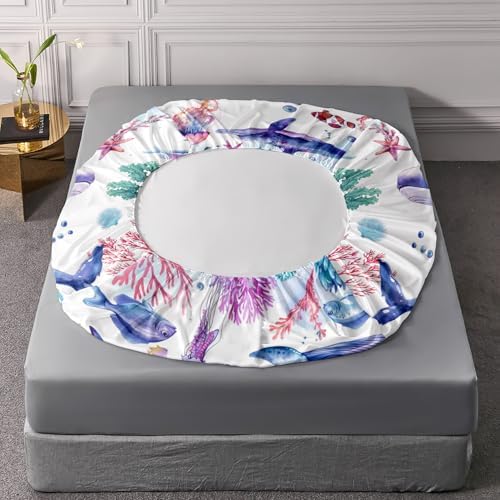 Whale Jellyfish Shark Sea Creature Sheet Set 4Pcs Queen