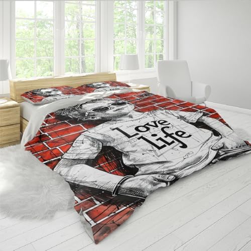 HOBBOY Kids Duvet Cover Set Street Graffiti 3pc Twin XL