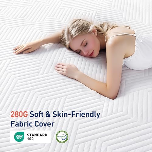 EnHomee 3 Inch Queen Memory Foam Mattress Topper with Cooling Gel