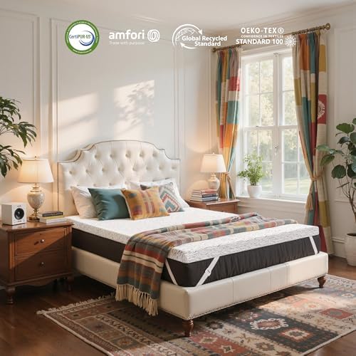 CHUN YI Cooling Mattress Topper 4 Inch Gel Memory Foam