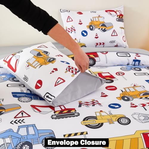 ANGIYUIN 5-Piece Cartoon Car Comforter Set for Kids