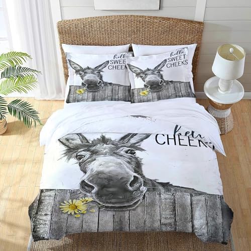 Funny Donkey Duvet Cover Set with Pillowcases