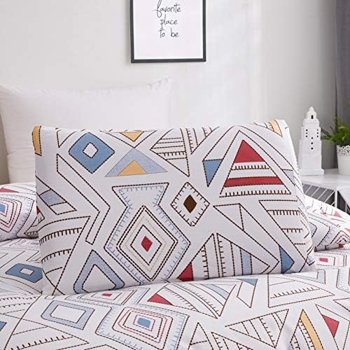 GETIANN Soft White Geometry Duvet Cover Set Twin