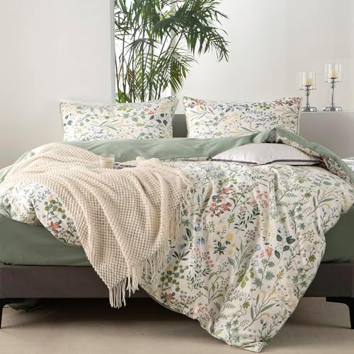 BUPIRD Floral Twin Duvet Cover Set 3 Pieces