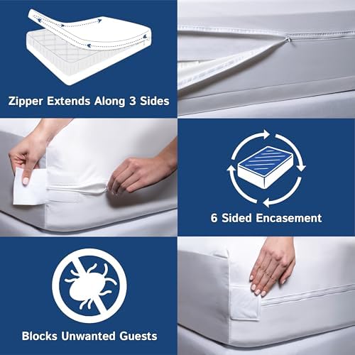 Four Seasons Essentials King Mattress Protector Waterproof Zippered Cover