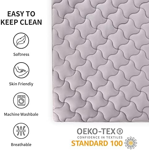 SLEEP ZONE Cooling Mattress Pad Deep Pocket Grey Full Size 1