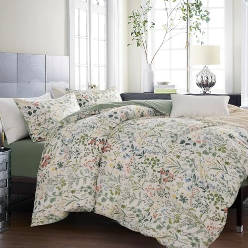 BUPIRD Floral Twin Duvet Cover Set 3 Pieces