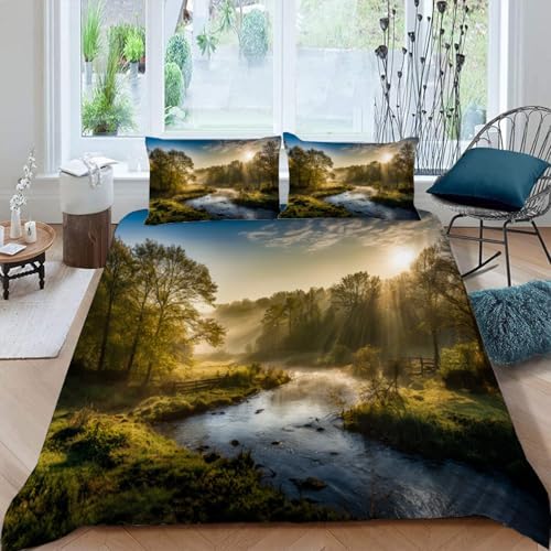 GIPNIAU Kids Duvet Cover Set California King 3 Piece with Zipper