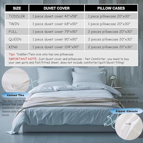 Erosebridal 2Pcs Retro 3D Duvet Cover Set
