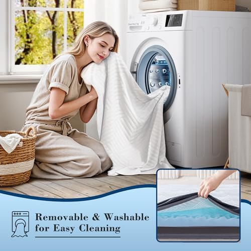 EnHomee 3 Inch Queen Memory Foam Mattress Topper with Cooling Gel