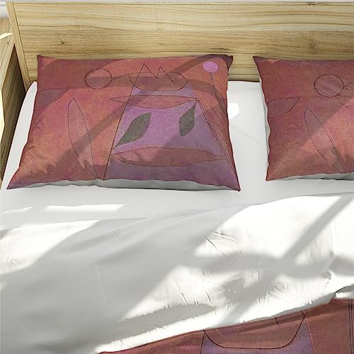 HOBBOY Dreamy Red Duvet Cover Set with Zipper Closure 3pc