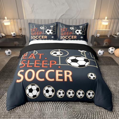 Feelyou Soccer Duvet Cover Set Twin No Comforter 1
