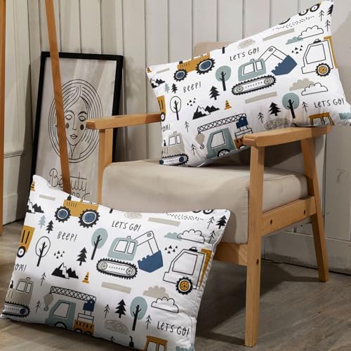 Smell Sunshine Cartoon Excavator Truck Bedding Set 4PCS