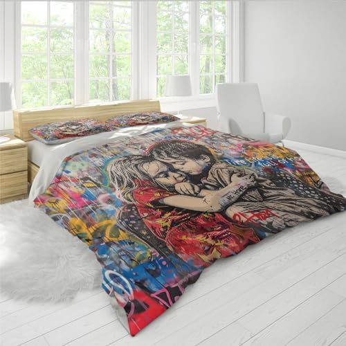 HOBBOY Cute Boy Girl Duvet Cover Set 3 Piece Twin XL