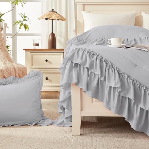 Andency Light Gray Twin Comforter Set 2 Pieces 1