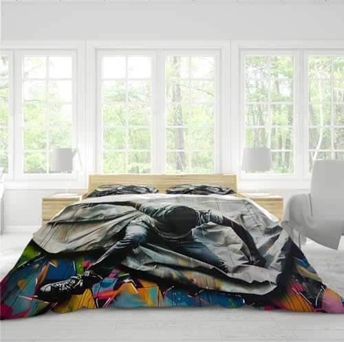 HOBBOY Hip Hop 3pc Duvet Cover Set for Kids Teens