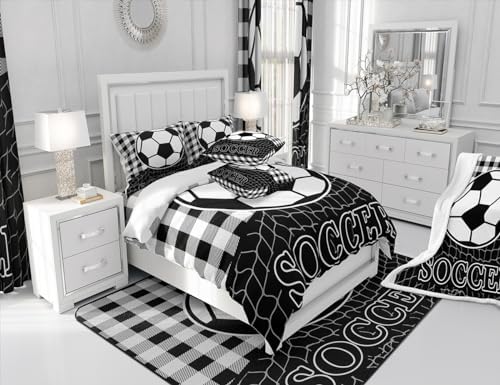 Feelyou Soccer Bedding Set Twin Size 2Pcs