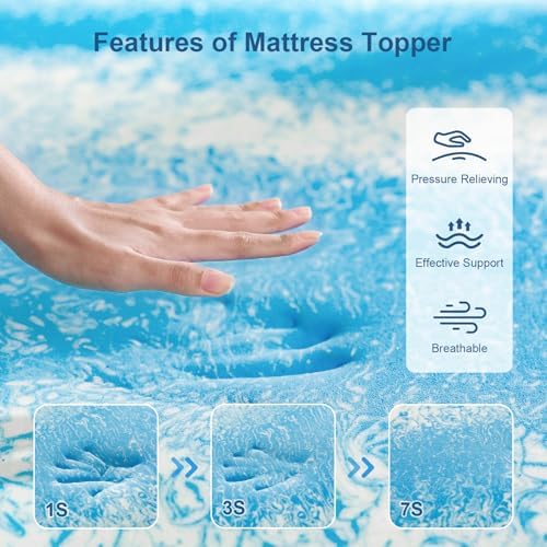 Bynex 3 Inch Twin Memory Foam Mattress Topper with Cooling Gel 1