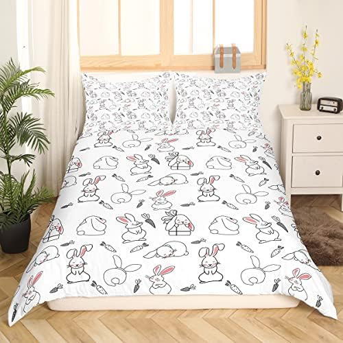 Kawaii Rabbit Bedding Set for Kids Girls Full Size