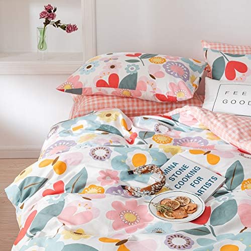 CottonLife Floral Duvet Cover Twin 3 pcs Set
