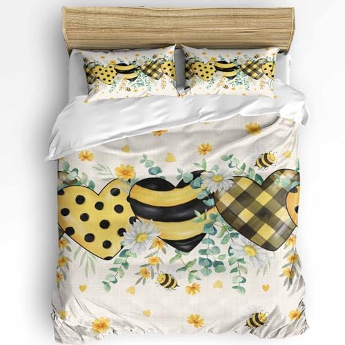 3 Piece Queen Bedding Set with Zipper and Corner Ties