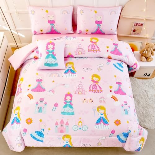 ANGIYUIN Princess Castle Comforter Set for Kids