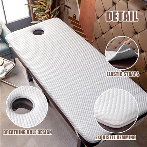 LDLCYCN 7cm Massage Bed Topper with Elastic Band White 70x185cm N