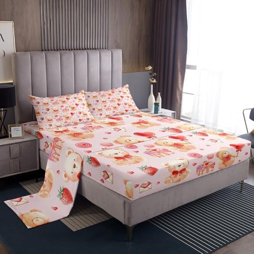 Feelyou Teddy Bear Sheet Set Twin Size Ultra Soft