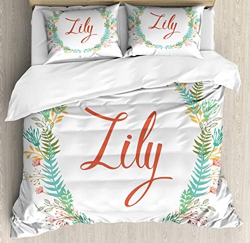 Ambesonne Lily Duvet Cover Set - 3 Piece Cal King