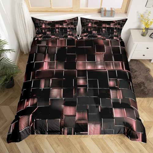 Erosebridal Black and Light Pink Duvet Cover Set