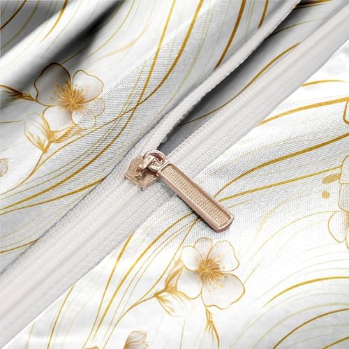 Cherry Blossom Duvet Cover Set Queen Size with Zipper and Pillowcases