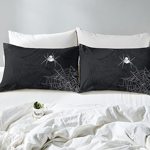 Feelyou Halloween Spider Web Duvet Cover Set Twin Size