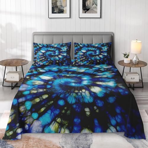 Pamnest Full Size Bed Sheet Set with Tie Dye Design 1
