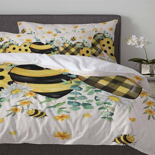 3 Piece Queen Bedding Set with Zipper and Corner Ties