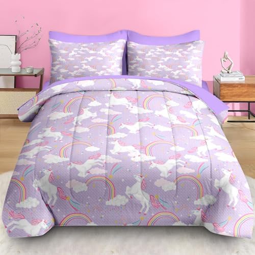 Pamnest Unicorn Comforter Set Twin 5 Pcs