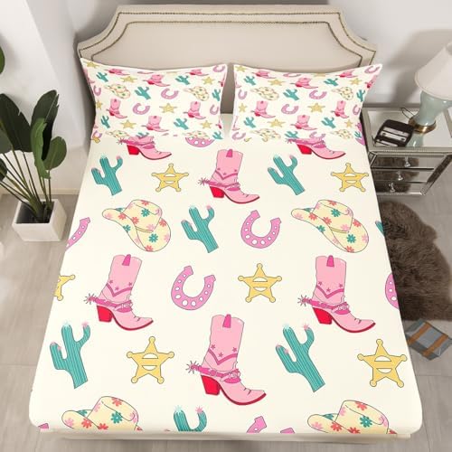 Feelyou Western Cowboy Bed Sheet Set for Kids