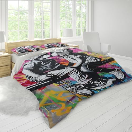 HOBBOY Kids Duvet Cover Set Graffiti 3pc Twin XL