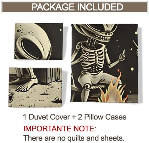 LTAETHC Queen Duvet Cover with Alien 3D Print