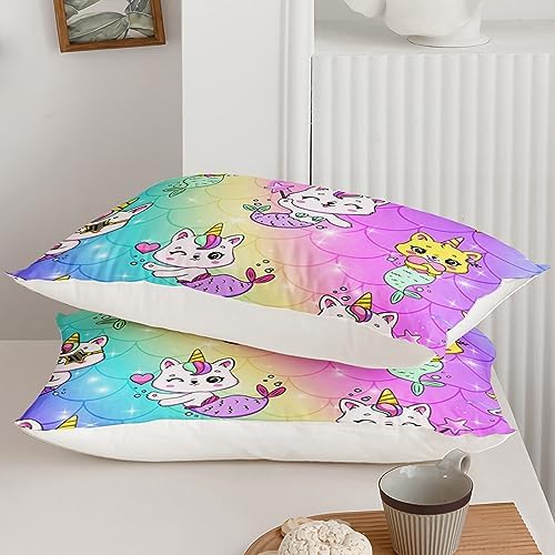 Axolotl Kawaii Unicorn Cat Sheet Set Twin