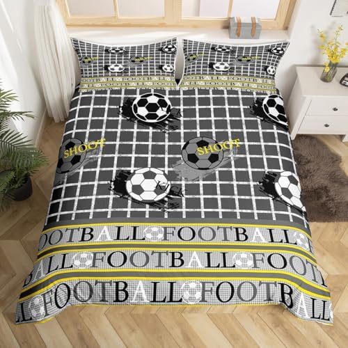 Erosebridal Football Comforter Set King Size Grey Yellow