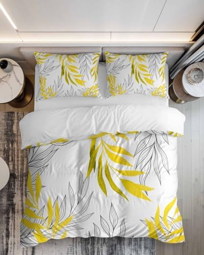 3-Piece Queen Duvet Cover Set with Zipper and Pillow Cases