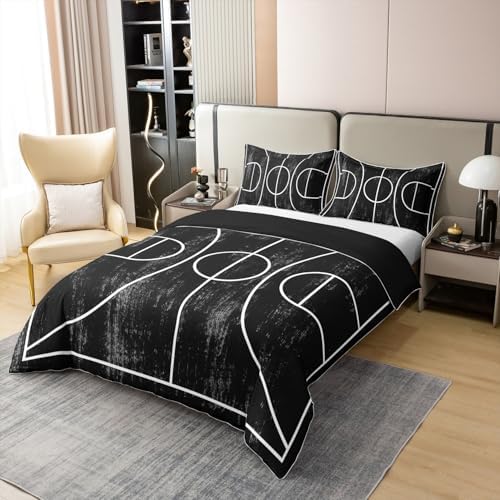 Feelyou Basketball Duvet Cover Set 2Pcs Cotton Kids Bedding