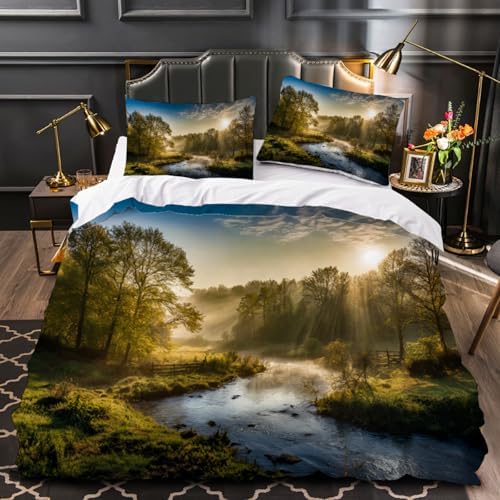 GIPNIAU Kids Duvet Cover Set California King 3 Piece with Zipper