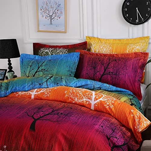 Swanson Beddings Rainbow Tree 5pc Duvet Cover Set